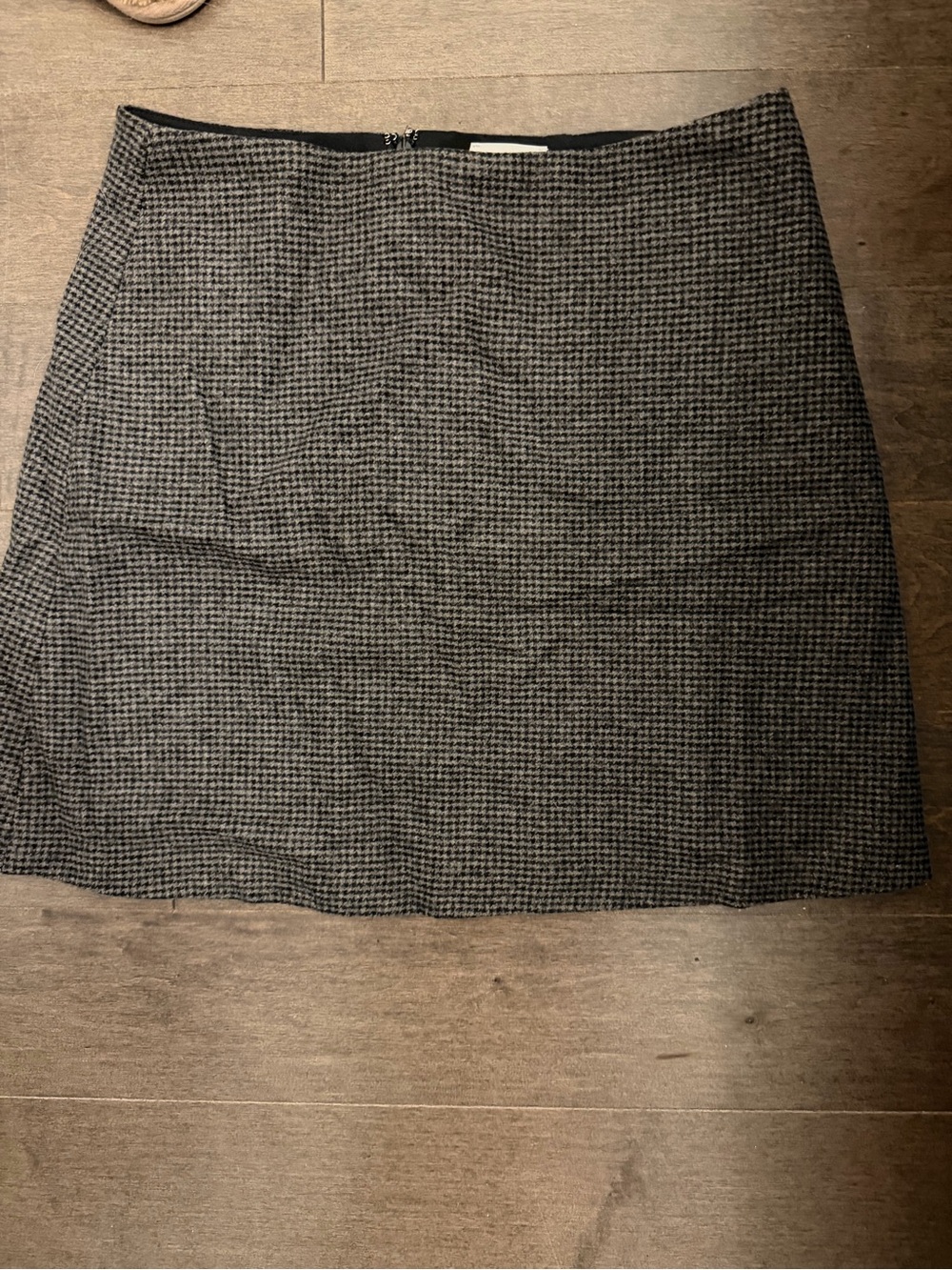 Wilfred Checked A-Line Skirt - Black & Gray